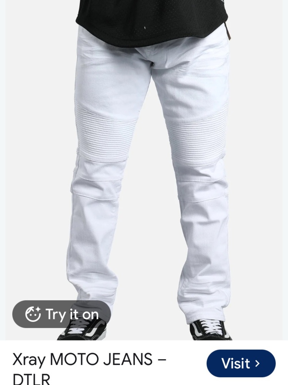 Vintage retro White Slim Straight Moto Skater Jeans 32x30